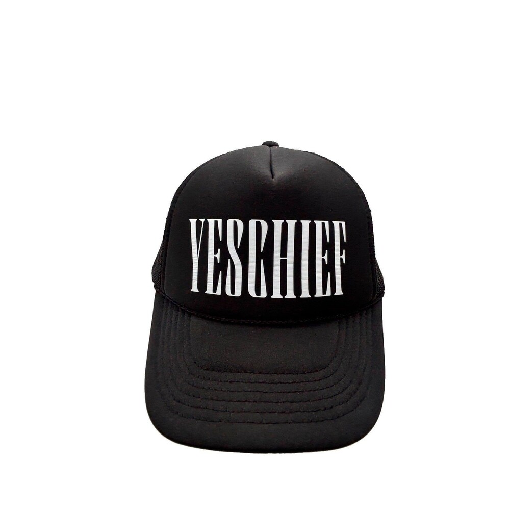 YES CHIEF Graphic Black Foam Trucker Hat Nissun Cap Snapback